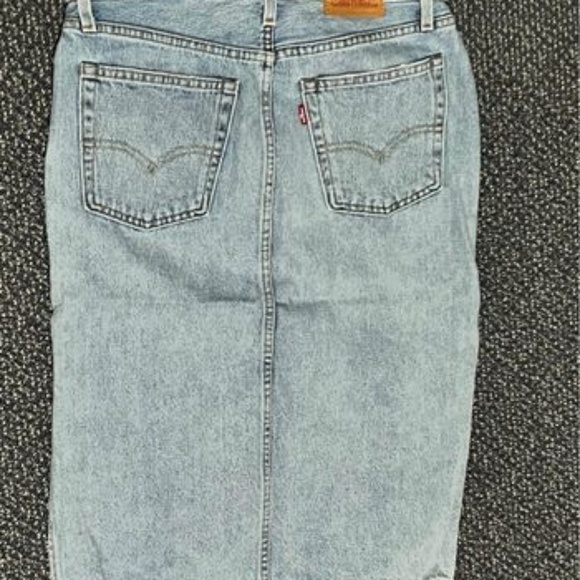 Levis Denim Side Split Midi Skirt - Picture 2 of 4